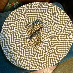 Baggu Green and White Checkered Hat